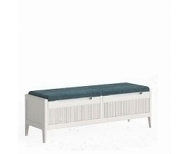 Luxusn&iacute; modern&iacute; obd&eacute;ln&iacute;kov&aacute; dvoum&iacute;stn&aacute; lavice Tallin se dvěma &uacute;ložn&yacute;mi z&aacute;suvkami a čalouněn&yacute;m sedadlem 135 cm