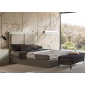 Luxusn&iacute; modern&iacute; manželsk&aacute; postel Tallin s dřevěn&yacute;m čelem a čalouněn&yacute;m r&aacute;mem 190 cm
