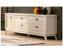 Luxusn&iacute; modern&iacute; TV stolek Rodas s jedněmi dv&iacute;řky a čtyřmi z&aacute;suvkami z masivn&iacute;ho dřeva 187 cm