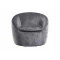 Stylov&eacute; art deco kulat&eacute; otočn&eacute; křeslo Elian s &scaron;ed&yacute;m strukturovan&yacute;m potahem 76 cm