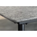 Modern&iacute; obd&eacute;ln&iacute;kov&yacute; rozkl&aacute;dac&iacute; j&iacute;deln&iacute; stůl Maison s mramorov&yacute;m &scaron;ed&yacute;m designem a čern&yacute;mi kovov&yacute;mi nožičkami 120-160 cm