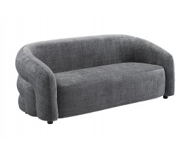 Modern&iacute; glamour obl&aacute; tř&iacute;m&iacute;stn&aacute; sedačka Eliana v tmavě &scaron;ed&eacute;m odst&iacute;nu s žinylkov&yacute;m potahem z mikrovl&aacute;kna