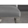 Designov&aacute; modern&iacute; j&iacute;deln&iacute; židle Modern Barock se stř&iacute;brn&yacute;ma kabriolov&yacute;ma nohama a &scaron;ed&yacute;m sametov&yacute;m potahem 105 cm