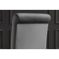 Designov&aacute; modern&iacute; j&iacute;deln&iacute; židle Modern Barock se stř&iacute;brn&yacute;ma kabriolov&yacute;ma nohama a &scaron;ed&yacute;m sametov&yacute;m potahem 105 cm