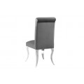 Designov&aacute; modern&iacute; j&iacute;deln&iacute; židle Modern Barock se stř&iacute;brn&yacute;ma kabriolov&yacute;ma nohama a &scaron;ed&yacute;m sametov&yacute;m potahem 105 cm