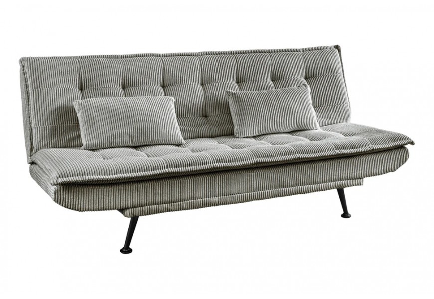 Modern&iacute; rozkl&aacute;dac&iacute; tř&iacute;m&iacute;stn&aacute; sedačka Manchester ve světle &scaron;ed&eacute; barvě s man&scaron;estrov&yacute;m potahem se dvěma pol&scaron;t&aacute;ři 190 cm