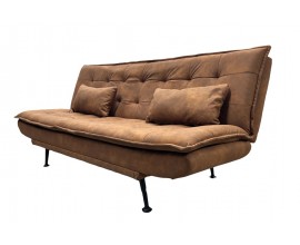 Modern&iacute; hněd&aacute; rozkl&aacute;dac&iacute; tř&iacute;m&iacute;stn&aacute; obd&eacute;ln&iacute;kov&aacute; sedačka Manchester s pro&scaron;&iacute;v&aacute;n&iacute;m s mikrovl&aacute;knov&yacute;m potahem 190 cm