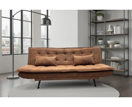 Modern&iacute; hněd&aacute; rozkl&aacute;dac&iacute; tř&iacute;m&iacute;stn&aacute; obd&eacute;ln&iacute;kov&aacute; sedačka Manchester s pro&scaron;&iacute;v&aacute;n&iacute;m s mikrovl&aacute;knov&yacute;m potahem 190 cm