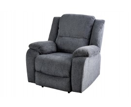 Modern&iacute; čalouněn&eacute; rozkl&aacute;dac&iacute; křeslo Phoenix v tmavě &scaron;ed&eacute; barvě s jemn&yacute;m pro&scaron;&iacute;v&aacute;n&iacute;m a bočn&iacute; p&aacute;kou pro zvednut&iacute; opěrky na nohy