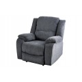 Moderní čalouněné rozkládací křeslo Phoenix v tmavě šedé barvě s jemným prošíváním a boční pákou pro zvednutí opěrky na nohy