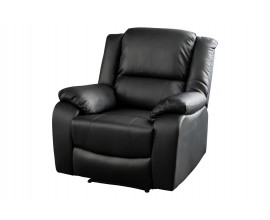 Modern&iacute; eko kožen&eacute; čalouněn&eacute; křeslo Phoenix v čern&eacute; barvě s bočn&iacute; p&aacute;kou pro zvednut&iacute; opěrky