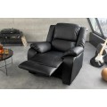 Modern&iacute; čalouněn&eacute; rozkl&aacute;dac&iacute; kino křeslo Phoenix v čern&eacute; barvě z eko kůže 104 cm