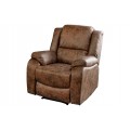 Moderní rozkládací kino křeslo Phoenix z eko kůže v hnědé barvě s výklopnou opěrkou na nohy