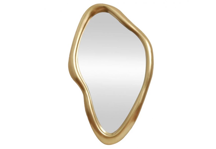 Glamour atypick&eacute; zlat&eacute; n&aacute;stěnn&eacute; zrcadlo Selene s organick&yacute;m r&aacute;mem 150 cm