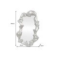 Designov&eacute; art deco n&aacute;stěnn&eacute; zrcadlo Inger s atypick&yacute;m trojrozměrn&yacute;m r&aacute;mem ve stř&iacute;brn&eacute; barvě 150 cm