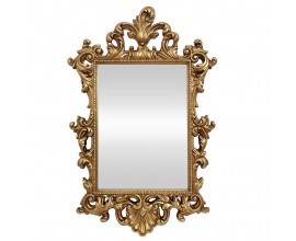 Glamour barokn&iacute; obd&eacute;ln&iacute;kov&eacute; n&aacute;stěnn&eacute; zrcadlo Garin se zlat&yacute;m r&aacute;mem s flor&aacute;ln&iacute;m motivem 125 cm