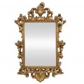 Glamour barokn&iacute; obd&eacute;ln&iacute;kov&eacute; n&aacute;stěnn&eacute; zrcadlo Garin se zlat&yacute;m r&aacute;mem s flor&aacute;ln&iacute;m motivem 125 cm