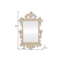 Glamour barokn&iacute; obd&eacute;ln&iacute;kov&eacute; n&aacute;stěnn&eacute; zrcadlo Garin se zlat&yacute;m r&aacute;mem s flor&aacute;ln&iacute;m motivem 125 cm