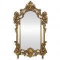 Glamour barokn&iacute; obd&eacute;ln&iacute;kov&eacute; z&aacute;věsn&eacute; zrcadlo Garin s klenut&yacute;m obloukem a zlat&yacute;m dekorativn&iacute;m r&aacute;mem 150 cm