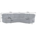 Luxusn&iacute; modern&iacute; čalouněn&aacute; rohov&aacute; sedačka Phoenix s &scaron;ed&yacute;m potahem a čtyřmi drž&aacute;ky na sklenice s &uacute;ložn&yacute;m prostorem 270 cm