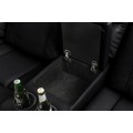 Luxusn&iacute; pětim&iacute;stn&aacute; čern&aacute; eko kožen&aacute; sedačka Phoenix s drž&aacute;ky na sklenice a &uacute;ložn&yacute;m prostorem 270 cm
