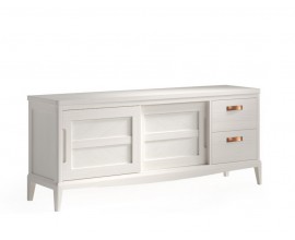 Luxusn&iacute; venkovsk&yacute; obd&eacute;ln&iacute;kov&yacute; televizn&iacute; stolek Quebec se dvěma posuvn&yacute;mi dv&iacute;řky a dvěma z&aacute;suvkami 164 cm
