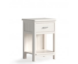 Luxusn&iacute; modern&iacute; nočn&iacute; stolek Cerdena z masivn&iacute;ho dřeva se &scaron;upl&iacute;kem a otevřenou polic&iacute; 68 cm