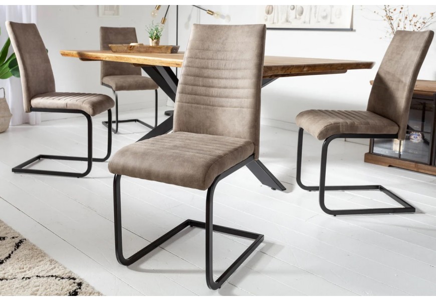 Industri&aacute;ln&iacute; j&iacute;deln&iacute; židle Gristol s b&eacute;žov&yacute;m potahem 93cm