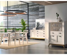 Luxusní moderní sestava nábytku do jídelny Rodas z masivního dřeva s art deco nádechem