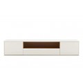 Modern&iacute; obd&eacute;ln&iacute;kov&yacute; n&aacute;stěnn&yacute; b&iacute;l&yacute; dvoudveřov&yacute; TV stolek Attica se &scaron;upl&iacute;kem a hnědou poličkou 150 cm