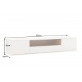 Modern&iacute; obd&eacute;ln&iacute;kov&yacute; n&aacute;stěnn&yacute; b&iacute;l&yacute; dvoudveřov&yacute; TV stolek Attica se &scaron;upl&iacute;kem a hnědou poličkou 150 cm