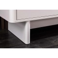 Designov&aacute; art deco b&iacute;l&aacute; komoda Savonia s mramorovou deskou a &scaron;esti &scaron;upl&iacute;ky s minimalistick&yacute;m reli&eacute;fem vlny 150 cm