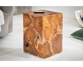 Venkovsk&yacute; masivn&iacute; př&iacute;ručn&iacute; stolek Vezelay z teakov&eacute;ho dřeva 30cm