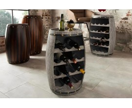 Atypick&aacute; vinot&eacute;ka Crawley z masivu v &scaron;edohněd&eacute; barvě 64cm