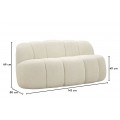 Modern&iacute; dvoum&iacute;stn&aacute; sedačka Berry s ply&scaron;ov&yacute;m potahem v b&iacute;l&eacute; barvě a designem cloud sofa 145 cm