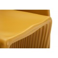Produkt A12097Designov&aacute; modern&iacute; j&iacute;deln&iacute; židle Orchetta ve žlut&eacute; barvě s vroubkovan&yacute;m reli&eacute;fem a avantgardn&iacute; siluetou 76 cm