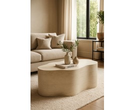 Designový moderní konferenční stolek Nuvo organického zaobleného tvaru v šedém kameninovém provedení 92 cm