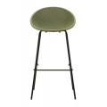 Modern&iacute; designov&aacute; barov&aacute; židle Isola s kulatou sedac&iacute; č&aacute;st&iacute; s perforovan&yacute;m vzorem v zelen&eacute; barvě 98 cm