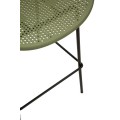 Modern&iacute; designov&aacute; barov&aacute; židle Isola s kulatou sedac&iacute; č&aacute;st&iacute; s perforovan&yacute;m vzorem v zelen&eacute; barvě 98 cm
