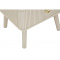 Art deco kr&eacute;mov&yacute; nočn&iacute; stolek Shelly se třemi z&aacute;suvkami se zlat&yacute;mi &uacute;chyty a žebrovan&yacute;m reli&eacute;fem 61 cm