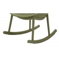 Modern&iacute; zelen&eacute; kulat&eacute; houpac&iacute; křeslo Isola s kompaktn&iacute;m sed&aacute;tkem a opěrkou s perforovan&yacute;m designem 66 cm