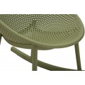 Modern&iacute; zelen&eacute; kulat&eacute; houpac&iacute; křeslo Isola s kompaktn&iacute;m sed&aacute;tkem a opěrkou s perforovan&yacute;m designem 66 cm