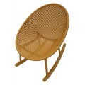 Designov&eacute; modern&iacute; houpac&iacute; křeslo Isola s kulatou sedac&iacute; č&aacute;st&iacute; s perforovan&yacute;m vzorem ve žlut&eacute; barvě 66 cm