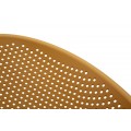 Designov&eacute; modern&iacute; houpac&iacute; křeslo Isola s kulatou sedac&iacute; č&aacute;st&iacute; s perforovan&yacute;m vzorem ve žlut&eacute; barvě 66 cm
