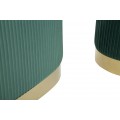 Designov&aacute; art deco sada Ponzi ze dvou taburetek a ov&aacute;ln&eacute; lavice s &uacute;ložn&yacute;m prostorem se zelen&yacute;m čalouněn&iacute;m 80 cm