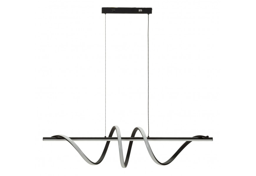 Moderní designový lustr Escaria s LED osvětlením ve třech stupních teploty s černou kovovou konstrukcí ve tvaru spirály