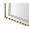 Designov&eacute; glamour stoj&iacute;c&iacute; zrcadlo Leanor se zlat&yacute;m r&aacute;mem s obloukovou vrchn&iacute; č&aacute;st&iacute; a LED osvětlen&iacute;m 160 cm