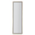 Modern&iacute; glamour stoj&iacute;c&iacute; zrcadlo Leanor s obd&eacute;ln&iacute;kov&yacute;m zlat&yacute;m kovov&yacute;m r&aacute;mem a LED osvětlen&iacute;m 160 cm