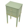Klasick&yacute; obd&eacute;ln&iacute;kov&yacute; zelen&yacute; nočn&iacute; stolek Isabelle ze dřeva se dvěma &scaron;upl&iacute;ky a zlat&yacute;mi detaily 65 cm