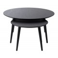 Modern&iacute; sada dvou kulat&yacute;ch konferenčn&iacute;ch stolků Karena v čern&eacute; barvě s vyosen&yacute;mi nožičkami 88 cm